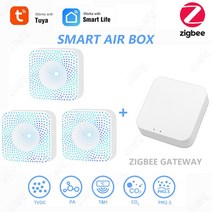 TuyaZigbee 스마트 공기 품질 모니터 CO2 미터 센서 자동 경보 VOC HCHO PM2.5 가스 측정기 온도 습도, 05 SET 3