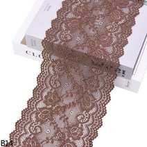 인도원단 아프리카 레이스 패브릭 자수 흰색 트림 15cm 리본 의류 탄성 DIY 공예 바느질 용품 12 야드, 14 B14 brown_01 1yard