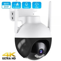4K 8MP 와이파이 PTZ 카메라 4MP Ai 인간 감지 비디오 감시 야외 야간 투시경 클라우드 CCTV, 8MP Add 32G Card_영국 플러그