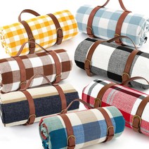 구우스 피크닉 초대형 체크 방수 매트 돗자리(200cm x 200cm), 체크브라운