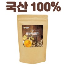 도라지차 생강차 카페인 없는차 100% 국산 건조 말린 도라지 생강 맛있는 전통 차 청 즙 진액 음식 음료 물 대신 식수 대용으로 마시기 좋은 탕비실 선물 추천 60티백 1개