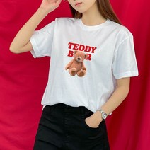 험블스튜디오 곰돌이 여성 캐릭터 루즈핏 여름 반팔 티셔츠 4color