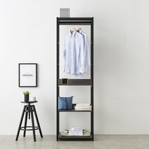 ㄷ자 드레스룸 시스템 상하의 이단행거(60cm 5색) 고급 가구 옷방 명품 장, 오크브라운