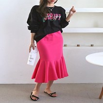 [바보사랑] 여자 인어공주 면치마 머메이드 밴딩 롱스커트[옷자락]