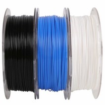 MIKA3D 1.75mm PLA 필라멘트 번들 스풀 3개 팩 (화이트/블랙/블루) 3D 프린터와 널리 호환 0.5kg(1파운드)/스풀 총 1.5kg(1.1파운드)/스풀 3, Normal Black/Blue/White, Normal Black/Blue/White