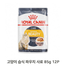 고양이습식사료 피모 관리 고양이 습식 사료 85g 12P 반려묘 파우치 (PHJ-PSB-W921FD8), 색상 본상품, ◈217613070◈