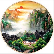 더라이트 3D 보석십자수 풍경화 원형비즈 DIY키트 (5만원이상 구입시 사은품) 20071716 구슬/비즈 DIY 키트, 80*80cm(주문제작)