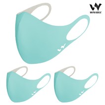 5매 / 3매 윈어블 스포츠 구리 패션 방수 새부리형 빨아쓰는 마스크 재사용 항균 마스크 헬스장 헬스 운동용, 베이비블루(구리사) 3매