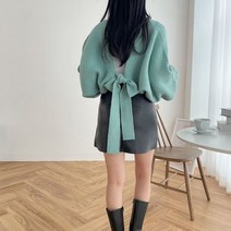 바이브루니 / 로엔 루즈핏 슬릿 볼레로 가디건 (4컬러)