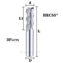 카바이드 반경 엔드 커터 밀 알루미늄 Cnc 밀링 커터 금속 텅스텐 스틸 CNC 가공 엔드밀, HRC55 3F, d2x4Dx5x50L