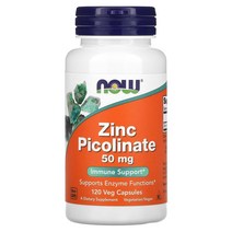 Now Foods Zinc Picolinate 나우푸드 아연 피콜리네이트 50mg 베지캡슐 120개입, 1개, 120정