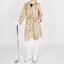 여성 베이지 트렌치코드 골프 우비 비옷 레인코트