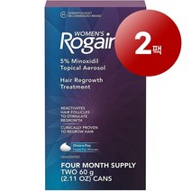 Rg 로우게인 미국 직배송 여성용 두피 모발 관리 헤어 리그로우쓰 트리트먼트 폼 60ml 2개입, 2팩