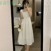 꿀꿀민연 여름 원피스 여름 미디엄 롱 첫사랑 나시 원피스