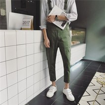 남자멜빵바지 클래식 너드남 슬림핏 커버롤 스트릿패션 제주도여행룩 작업복 시원한 데님셋업 카고