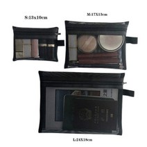 여행용 화장품 가방 블랙 세면 용품 키트 투명 메이크업 정리함 세척 파우치 소형 대형 1개250132