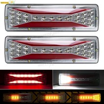 카고트레일러 캠핑 미니 카고트레일러 2x LED 트레일러 테일 라이트 동적 흐르는 방향 지시등 트럭 어셈블, 한개옵션0