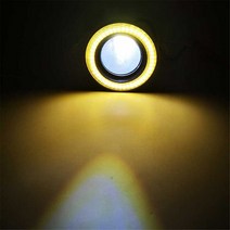 자동차 후진등 전조등 1Set 유니버설 COB LED DRL 운전 조명 화이트 블루 핑크 옐로우 그린 레드 엔젤 아이, 03 3.5inch (89mm), 03 Yellow Ring