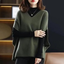 야구선수목걸이 야구목걸이 레이지 스타일 여성 빈티지 올 매치 스웨터 조끼 봄/가을 패션 배트윙 슬리브, 04 어두운 녹색