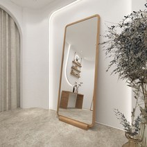 드레스룸 대형 전신 거울 인테리어 고급 피팅 옷가게 럭셔리 와이드 원목 통나무 거치대 안정, 아니요, 울트라 화이트 미러 110 x 200 센드 베이스 얇고