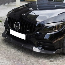 주주 벤츠 C클래스 205 전면 프론트 브라부스 카본 프론트립 AMG 패키지 라인 범퍼 후기형, 전기형블랙