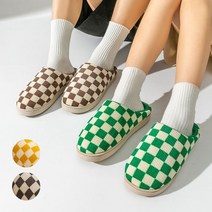 [착한가격] 골지 체커보드 털슬리퍼 4color / 체크 털실내화