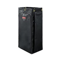 Rubbermaid 상용 제품 고용량 청소/다용도 카트 백 34갤런 녹색 Rubbermaid 청소 카트와 호환 가능, 1개(1팩)_검은색