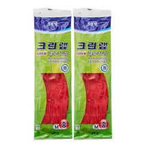 크린랩 다용도 고무장갑 (중) 37CM 라텍스 이중코팅 주방용품 요리/설거지/세차/화장실청소/만능 랲, 2개, 중(M)