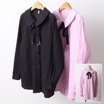 탱크걸 배색카라 리본 블라우스(C 28970) 카라블라우스