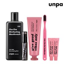 언파 차차 구강케어 기프트세트 (차차치약 100g+차차칫솔+마우스워시+브레스미스트+미니치약 30gx2)