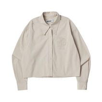[빠른출고]/프렌다 LOGO PATCH CROP BUTTON DOWN SHIRTS BEIGE