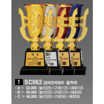 우승상사 SC062 우승컵 트로피 (은색/금색/청색/적색) (ABC)