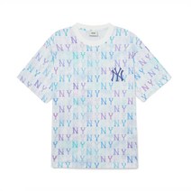 [국내정품]MLB 엠엘비 워터 모노그램 전판패턴 반팔 티셔츠 NY White