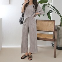 Newcare 여성 데일리세트 플리츠 주름바지 빅사이즈세트 트레이닝복