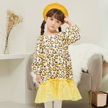 릴리푸리 하트 레오파드 기모 원피스