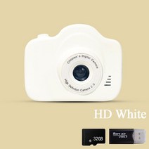 토이카메라 입학선물 키즈 카메라 디지털 듀얼 HD 1080P 비디오 완구 미니 캠 컬러 디스플레이 생일 선물, [04] white 32g