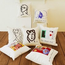 창벗 앙리마티스 쿠션커버 50x50cm 10컬러 / 인테리어 소파 거실 카페 북유럽 드로잉