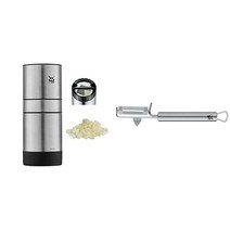WMF 미식가 마늘 커터 15 cm 크로마간 스테인리스 스틸 Cuts into 스몰 큐브 밀봉 뚜껑, Bundle with potato peeler pend