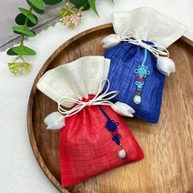 고급 모시 전통 미니 매듭 복주머니 어린이집 선물, 미니 모시 복주머니 (진주매듭포함), 19 회색