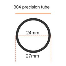 파이프 304 스테인리스강 정밀 내부 외부 광택 외경 27mm 내경 25mm 24mm 23mm 공차 0.05mm, 10.27x1.5mm - 300mm