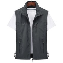 방검복 방탄복 방탄조끼 남성용 멀티 포켓 방수 메쉬 조끼 야외 전술 하이킹 낚시 화물 6XL 여름, [03] Grey, [03] Asian-XL, 1개