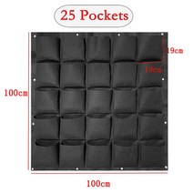 식물재배기 수경 재배기 스마트팜 채소 야채 상추 식물 성장 가방 딸기 꽃 패브릭 수직 정원 거실 냄비 벽걸이 화분 도구, 20.Black 25 pockets