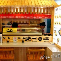 스시 생선라면 주방 요리 숍 스티커 레스토랑 쇼케이스 유리 장식 벽, 03 Red_02 Large