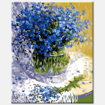 diy유화그림 I41 파란 안개꽃 쉬운 명화그리기 물감 세트 성인 취미 미술 학교 선물 단체 주문