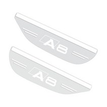 2x 백미러 비 그늘 audi a8 투명 자동차 용 방수 블레이드 유연한 pvc 백 비 눈썹 커버 자동차 액세서리, 8 로고용