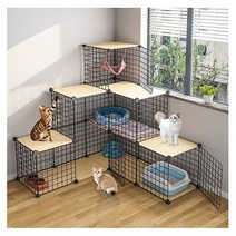 (보경샵) 강아지 고양이 반려동물 펜스 철망 울타리 철망문 커넥터를 이용하여 원하는 설계나 구성대로 설치 가능, 울타리(핑크)