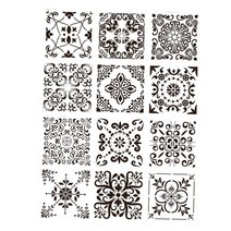 12Pcs 드로잉 템플릿 재사용 가능한 미술 공예 도구 그림 만다라 스텐실 템플릿 가구 타일 창 바닥, 애완 동물, 스타일 A