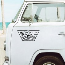 자동차 스타일링 오션 마운틴 데칼 캠퍼 밴 모터 홈 SUV 장식 비닐 스티커 액세서리 튜닝 자동차 부품, 10 은_02 25X11.5CM