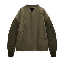 봄 백합 캐주얼 야구복 복고 접합 조종사 재킷 외투 여자 7522044