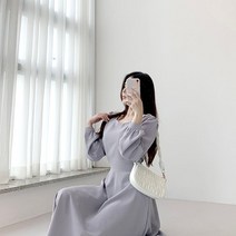 러블리아미에 / 아미에 /튤립 브이넥 플레어 롱 원피스 4color